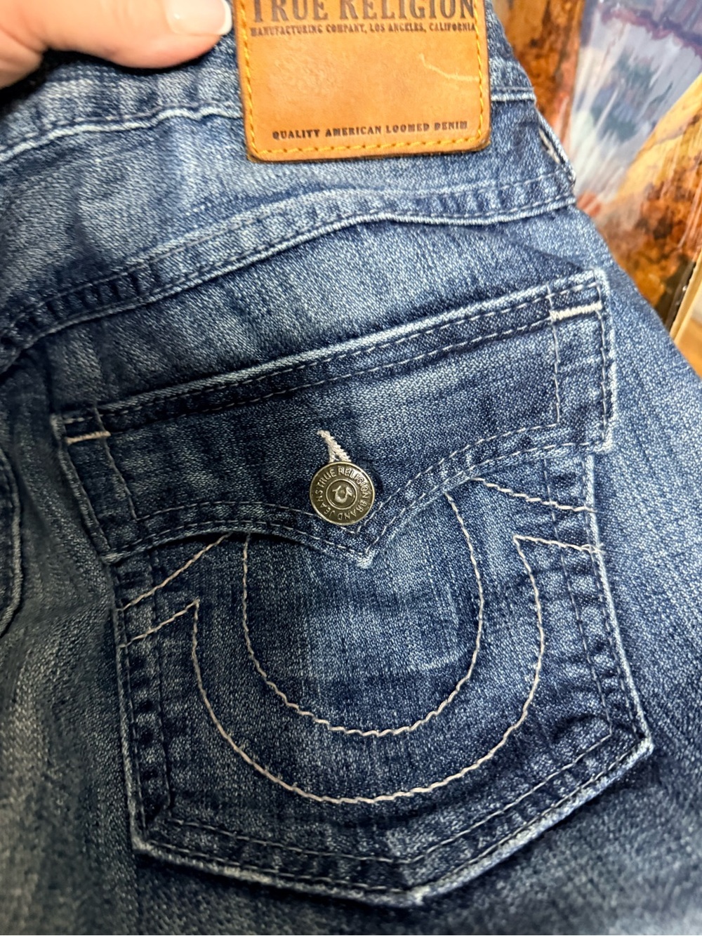 True Religion Jeans straight cut western denim utility cowgirl collegiate cozy